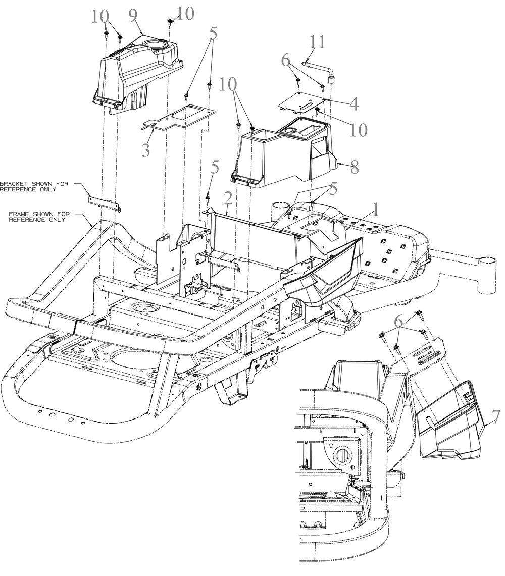 Platform Diagram and Parts List for ZT1-54KH (17RBEACA010)(2019) Cub Cadet Lawn Tractor